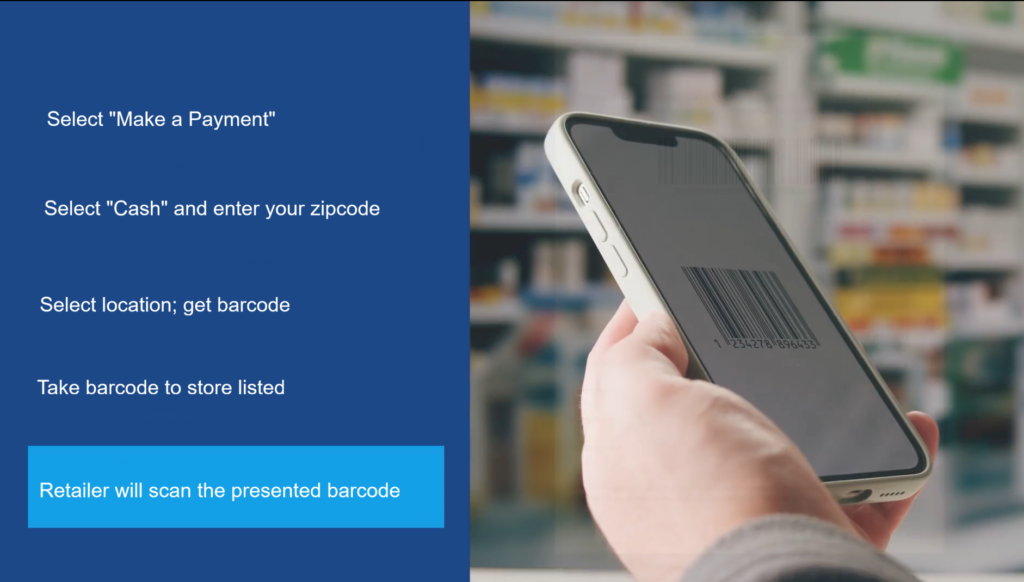 Presenting the barcode on a phone at a retail checkout